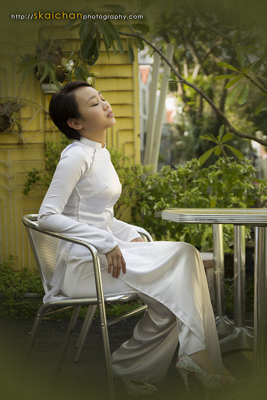 Traditional dress - Vietnamese Ao Dai photoshoot session with KT Pham at Duxton Plain Park