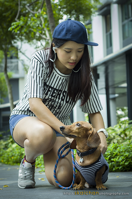 Themed owner & pet dog photoshoot session with Maisie Chew & Luckie Chan at Pinnacle Duxton