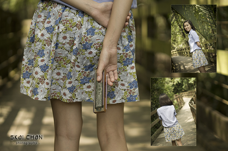 Editorial harmonica photoshoot session with Vanessa Toh at Pasir Ris Park