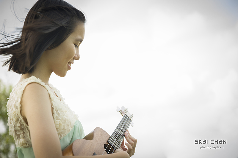 Editorial ukulele photoshoot session with Vanessa Toh at Pasir Ris Park