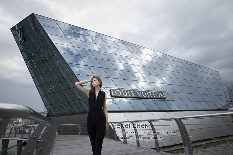 High end fashion photoshoot session with Anastasia Butrim at Marina Bay Sands