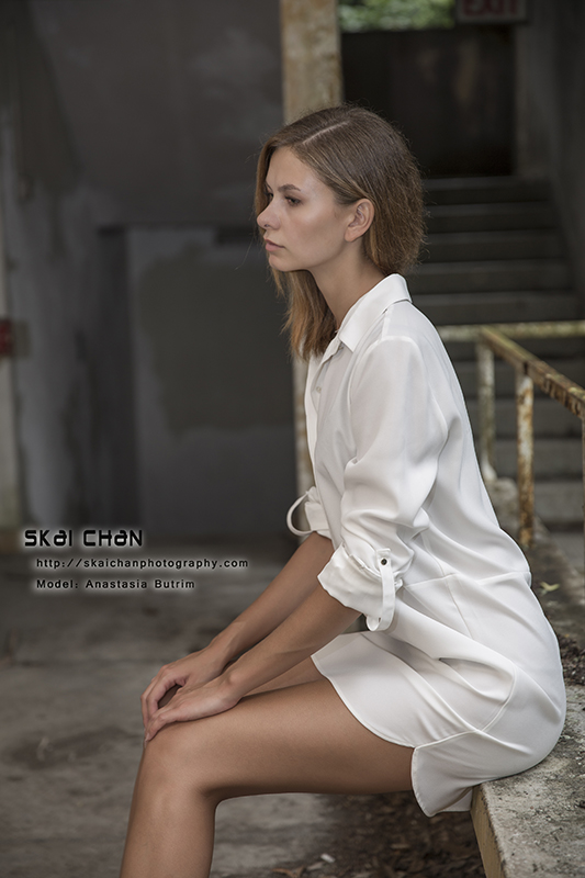 Fashion photoshoot session with Anastasia Butrim at Abandoned House