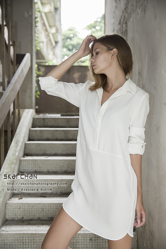 Fashion photoshoot session with Anastasia Butrim at Abandoned House