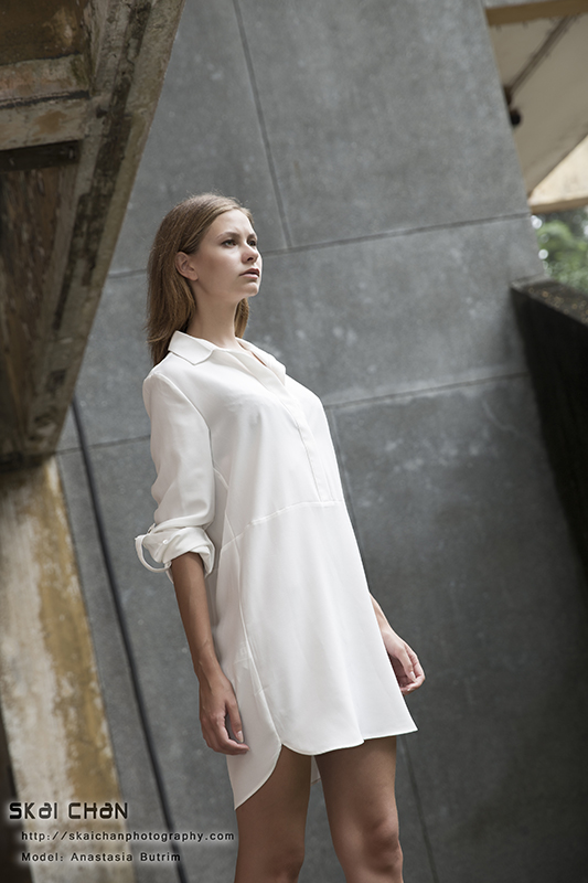 Fashion photoshoot session with Anastasia Butrim at Abandoned House