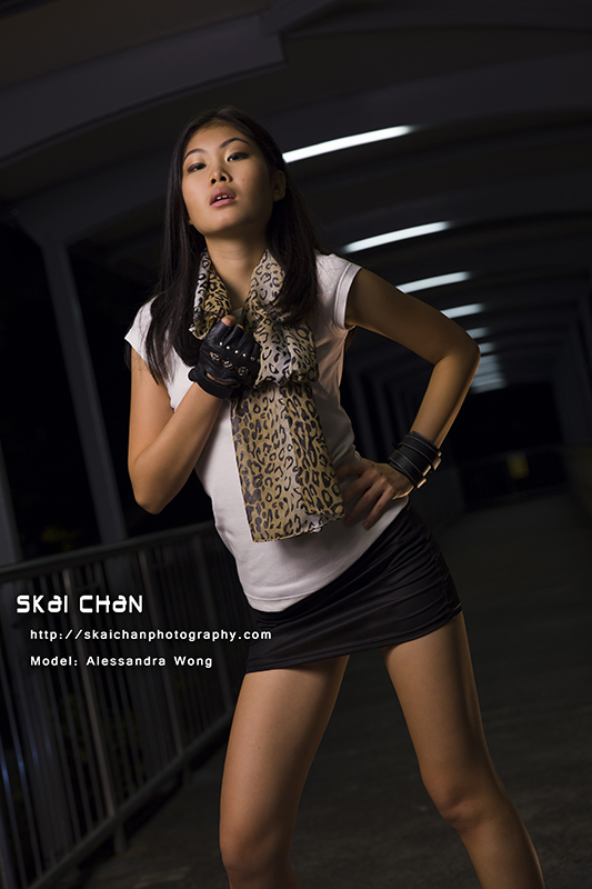 Night fashion photoshoot session with Alessandra Wong at Pinnacle @ Duxton