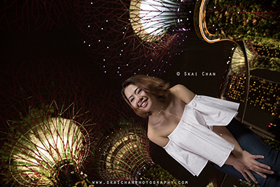 Outdoor Night Fashion Photoshoot - Marjorie Lining @ Supertree Grove, Gardens by the Bay