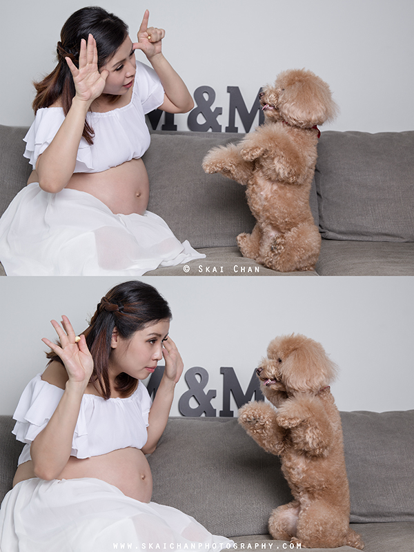 Maternity/Pregnancy portrait photoshoot session with Monica Weng-Ong, Elmo Ong & Eby Ong at Hougang (indoor)