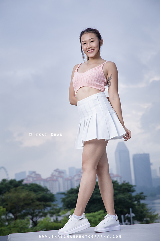 Female's fashion photoshoot session with Jasmine Tan at Kallang Wave Mall & Singapore Sports Hub