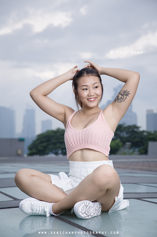 Female's fashion photoshoot session with Jasmine Tan at Kallang Wave Mall & Singapore Sports Hub