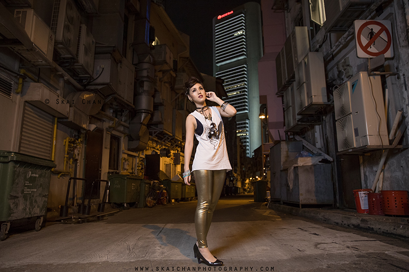 Dark gothic themed photoshoot session with Constance Huang at Boat Quay