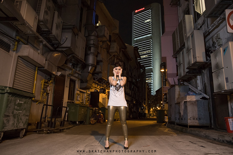 Dark gothic themed photoshoot session with Constance Huang at Boat Quay