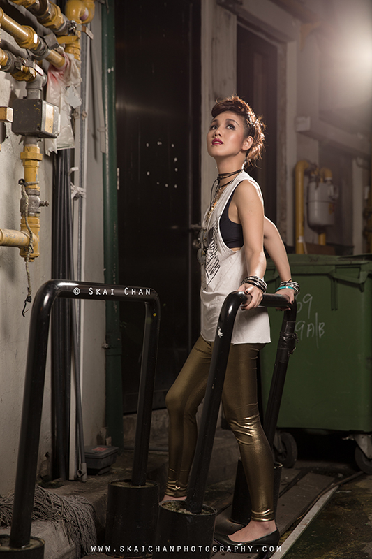 Dark gothic themed photoshoot session with Constance Huang at Boat Quay