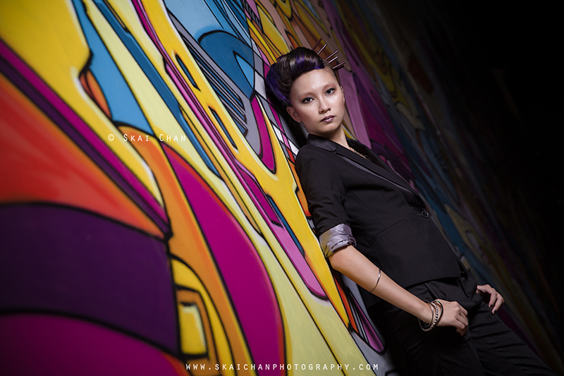 Night fashion photoshoot session with Tan Rou Ying at Haji Lane