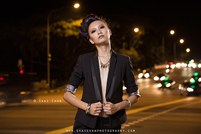 night outdoor fashion model portfolio