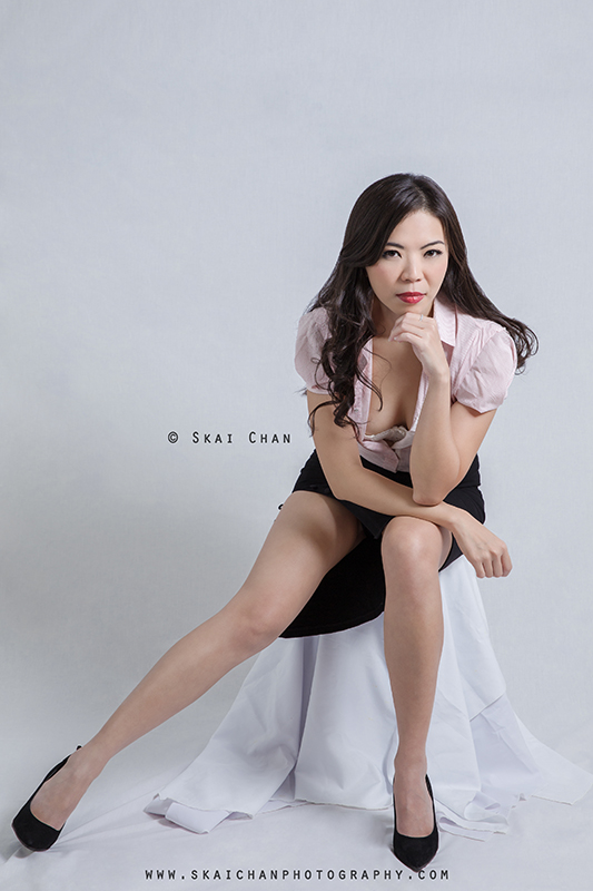 Sexy secretary themed photoshoot session with Boon Hui at makeshift studio @ Gold's Gym Singapore (Lim Teck Kim outlet)