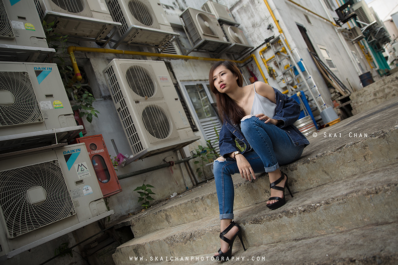 Edgy back alley fashion photoshoot session with Puang Shujuan at Duxton Hill