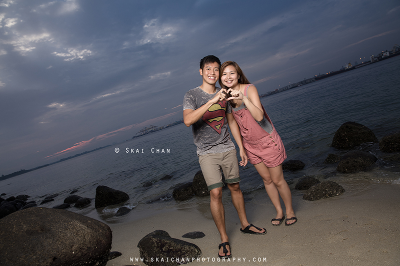 Sunset couple photoshoot session with Kaiwei & Stella at Punggol Ranch