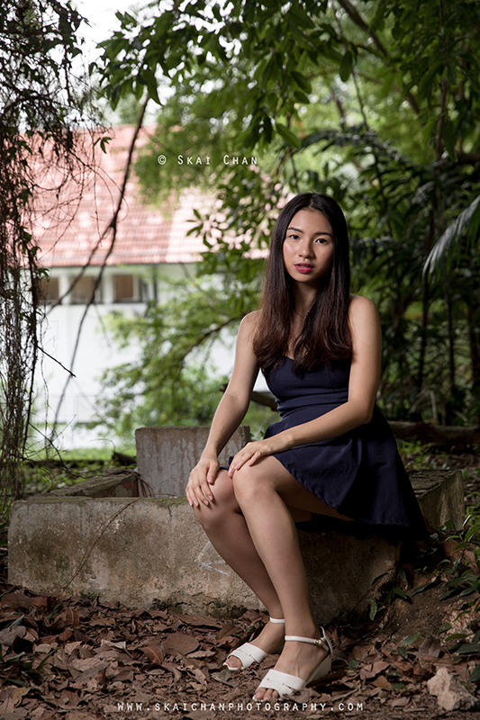 Fashion portrait photoshoot session with Wanping at Portsdown Road water tank