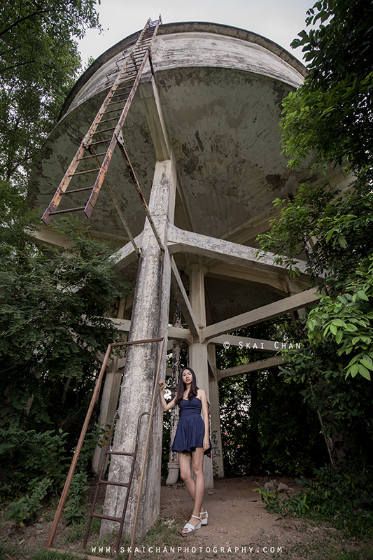 Fashion portrait photoshoot session with Wanping at Portsdown Road water tank