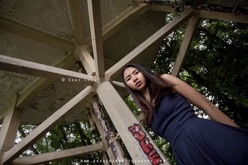 Fashion portrait photoshoot session with Wanping at Portsdown Road water tank