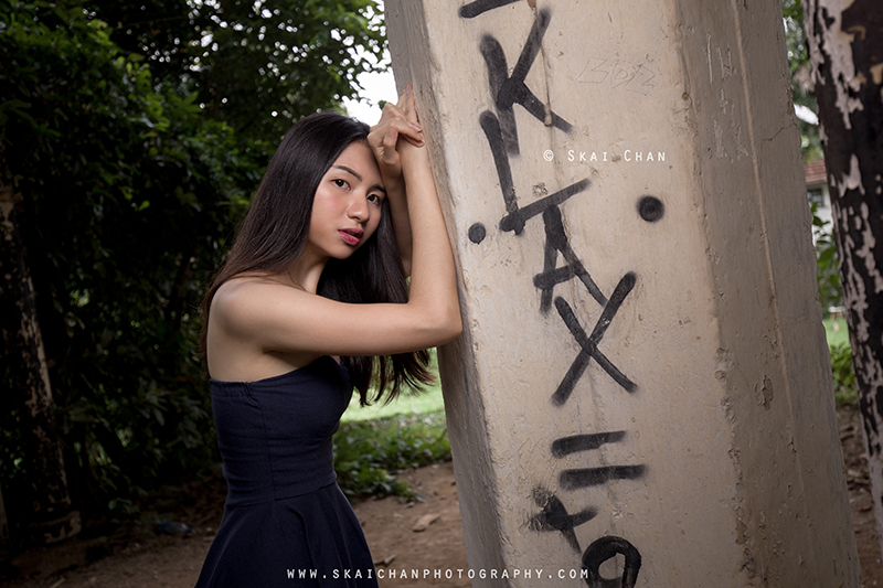 Fashion portrait photoshoot session with Wanping at Portsdown Road water tank