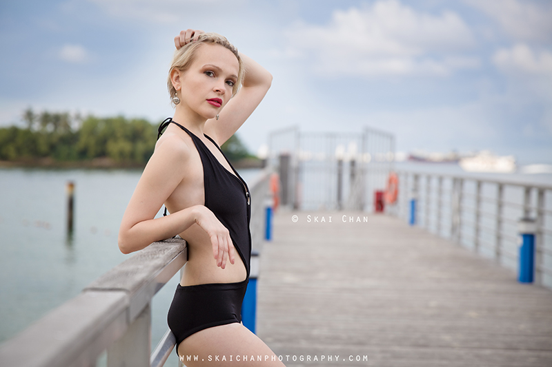 Bikini and monkini photoshoot session with Peggy at Siloso Beach (Sentosa)