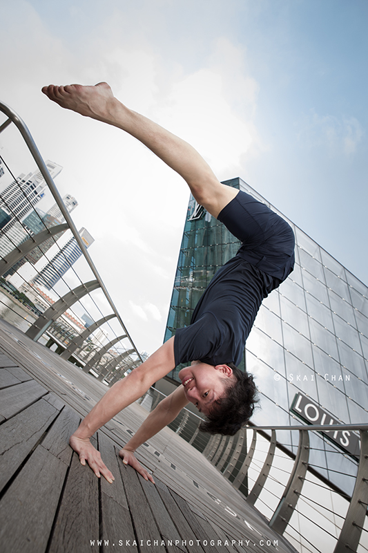 Outdoor Yoga portrait photoshoot session with Bai Jia Wang at Marina Bay Sands
