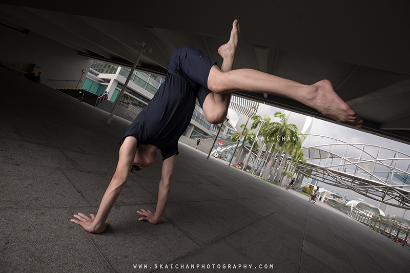 Outdoor Yoga portrait photoshoot session with Bai Jia Wang at Marina Bay Sands