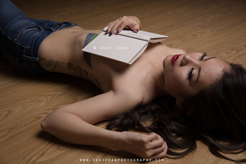 Implied nude shoot with Eva Lao, makeup by Ivy Tan