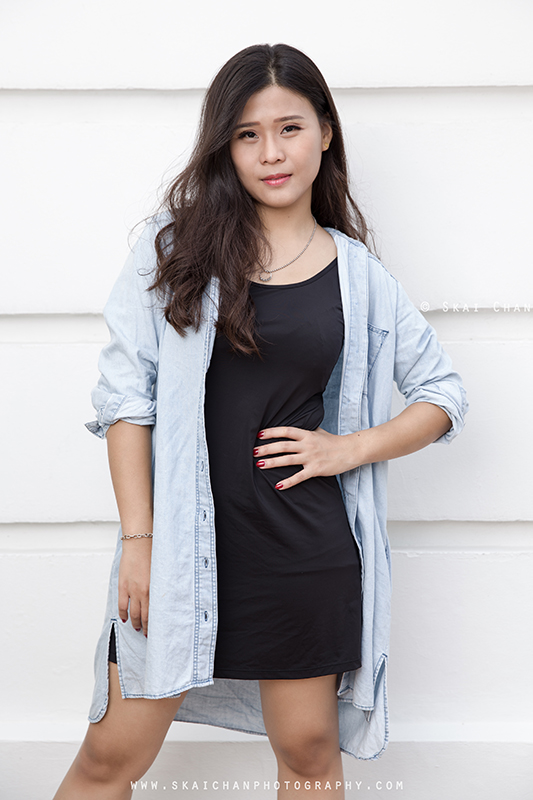 Street streetwear fashion photoshoot session with Esther Pai Min Li at Old Parliament Lane & Boat Quay