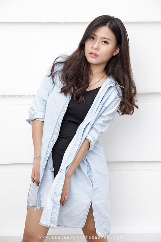 Street streetwear fashion photoshoot session with Esther Pai Min Li at Old Parliament Lane & Boat Quay