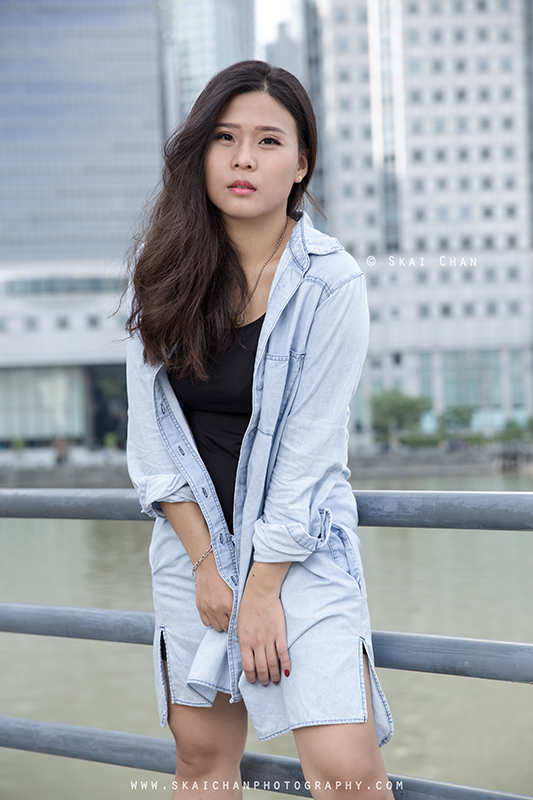 Street streetwear fashion photoshoot session with Esther Pai Min Li at Old Parliament Lane & Boat Quay