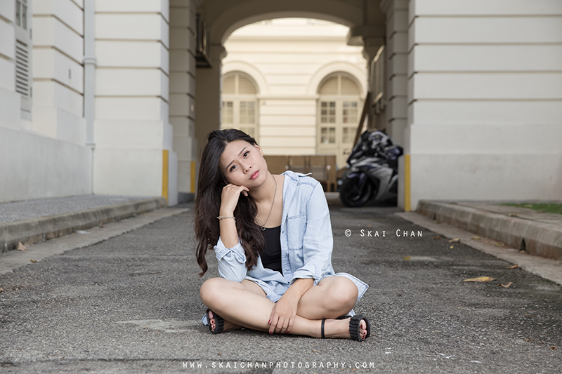 Street streetwear fashion photoshoot session with Esther Pai Min Li at Old Parliament Lane & Boat Quay