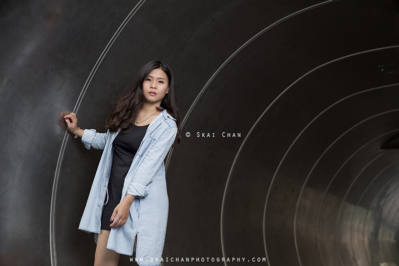 Street streetwear fashion photoshoot session with Esther Pai Min Li at Old Parliament Lane & Boat Quay