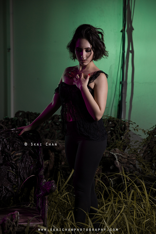 Halloween themed gothic dark boudoir Photoshoot with Val G @ Pearl's Hill Terrace