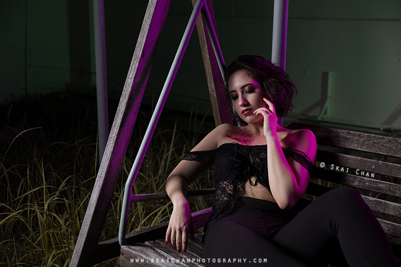 Halloween themed gothic dark boudoir Photoshoot with Val G @ Pearl's Hill Terrace