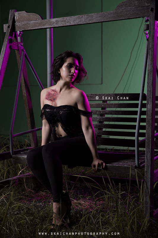 Halloween themed gothic dark boudoir Photoshoot with Val G @ Pearl's Hill Terrace