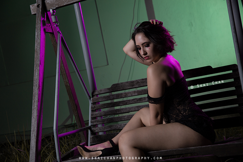 Halloween themed gothic dark boudoir Photoshoot with Val G @ Pearl's Hill Terrace