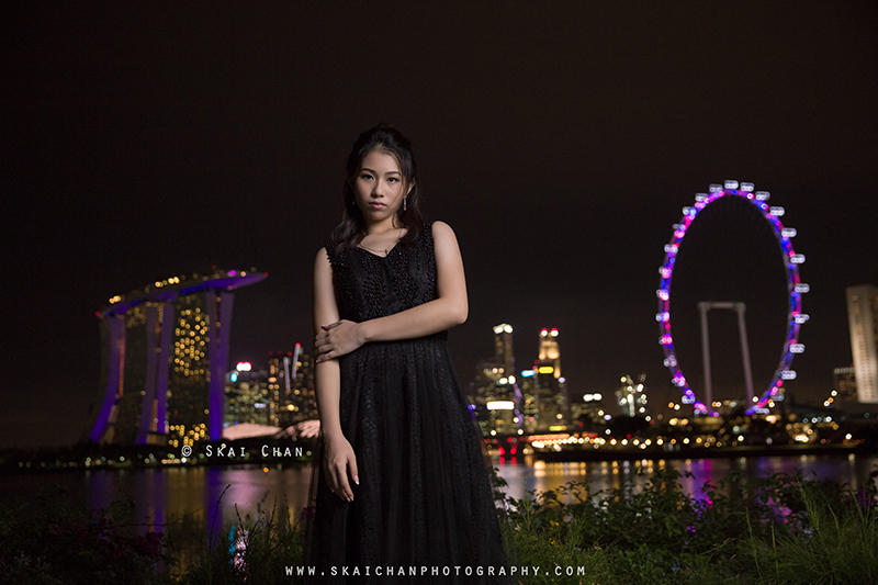 night music portrait photography at bay east, gardens by the bay
