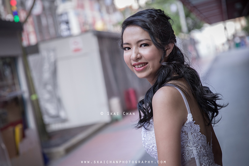 Bridal photoshoot session with Khin Thuzar Kyaw at Chinatown Buddha Tooth Relic Temple