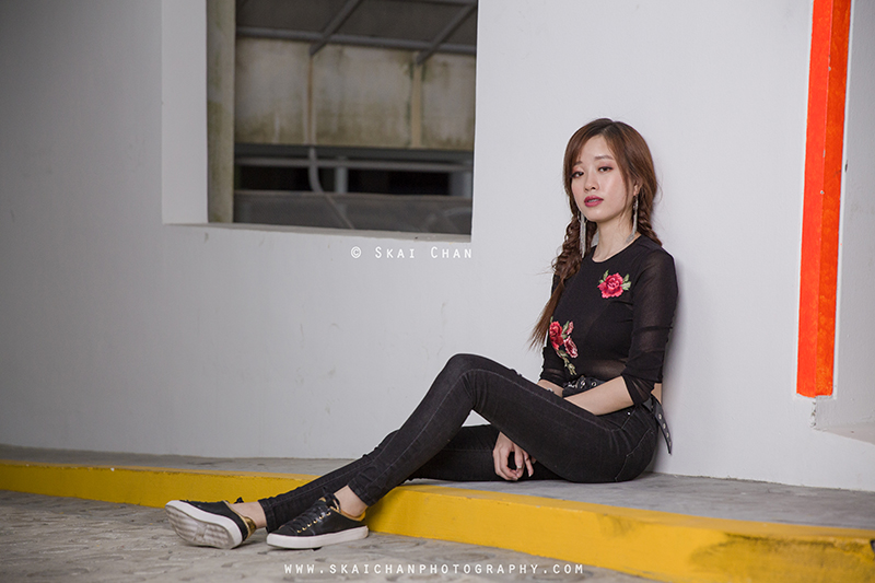 Car park fashion portrait photoshoot session with Xue Ting at Carpark @ Jurong West