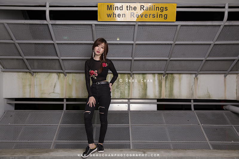 Car park fashion portrait photoshoot session with Xue Ting at Carpark @ Jurong West