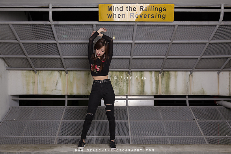Car park fashion portrait photoshoot session with Xue Ting at Carpark @ Jurong West