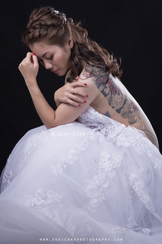 Implied nude art bridal photoshoot session with Eva Loa at photography studio (Tanjong Pagar)