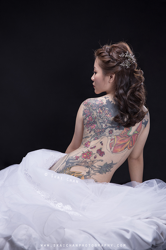 Implied nude art bridal photoshoot session with Eva Loa at photography studio (Tanjong Pagar)