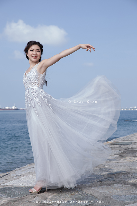 Missed the morning golden hour and battling with the sun using 600-watt portable studio strobe at full power