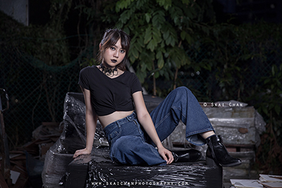 Outdoor Night Gothics Themed Photoshoot - Hilary @ Pearl's Hill Terrace