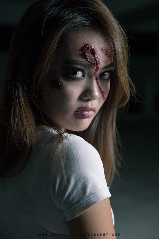 Halloween themed zombie Photoshoot with Charis Tan Mei Xuan at Hougang Carpark