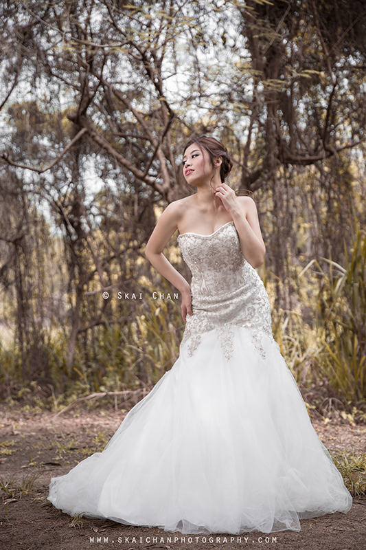 Stylish and edgy fashion bridal photoshoot session with Ivia Xiao Hui at Tampines Eco Green