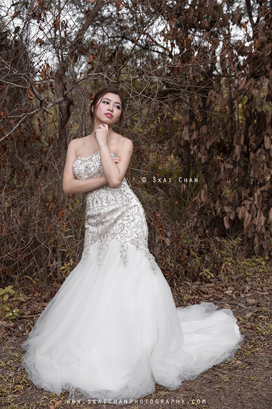 Stylish and edgy fashion bridal photoshoot session with Ivia Xiao Hui at Tampines Eco Green